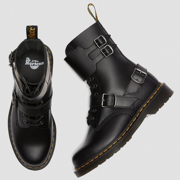 Dr. Martens NEW 1490 Joska Smooth Harness Black Lace Up 10 Eyelet Combat Boot - Picture 2 of 10